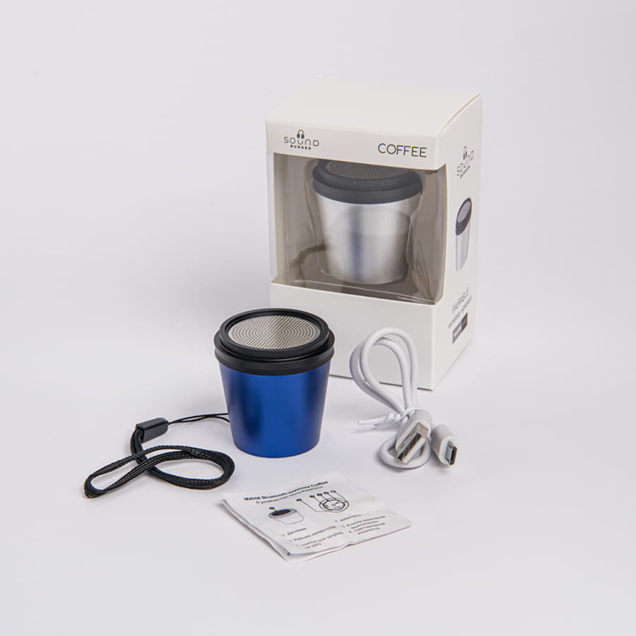 Портативная mini Bluetooth-колонка Sound Burger "Coffee" синий, синий-4