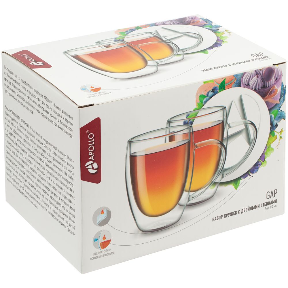 Набор из 2 кружек с двойными стенками Gap-2