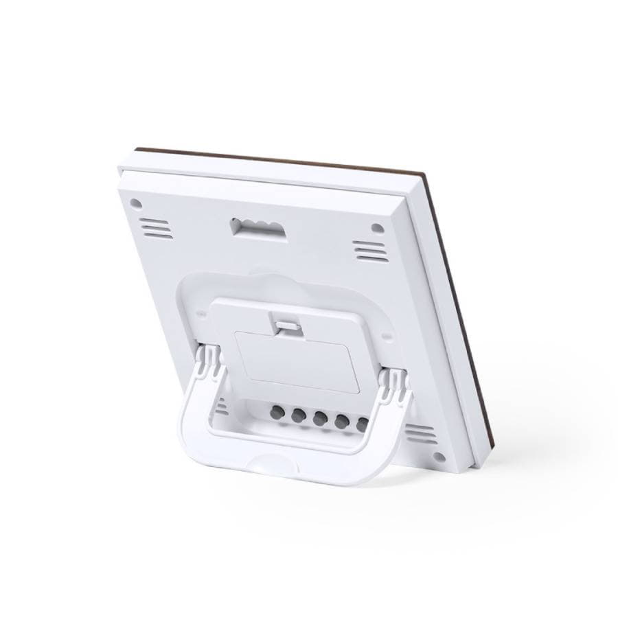 Часы настольные, метеостанция "BEHOX", 13 x 13 x 2.4 см, бамбук, бежевый-1