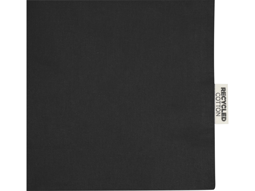 Madras эко- сумка с ластовицей из переработанного хлопка, сертифицированного согласно GRS, плотностью 140 г/м² - сплошной черный-4