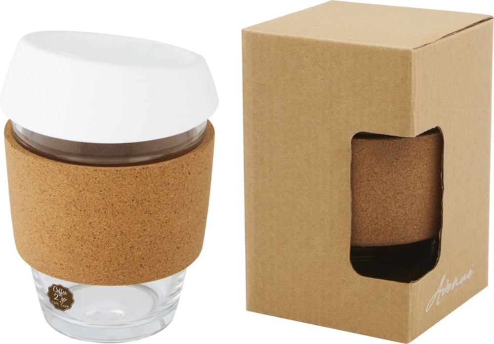 Lidan Кружка из объемом 360 мл с пробковым держателем и силиконовой крышкой, белый-6