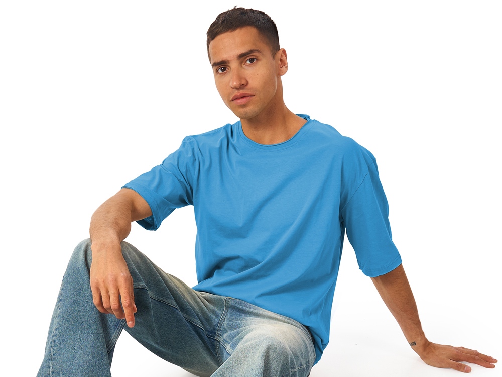 Футболка оверсайз Liyon унисекс, лазурный-3