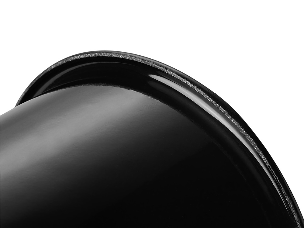 Кружка эмалированная с ободком, черная-3