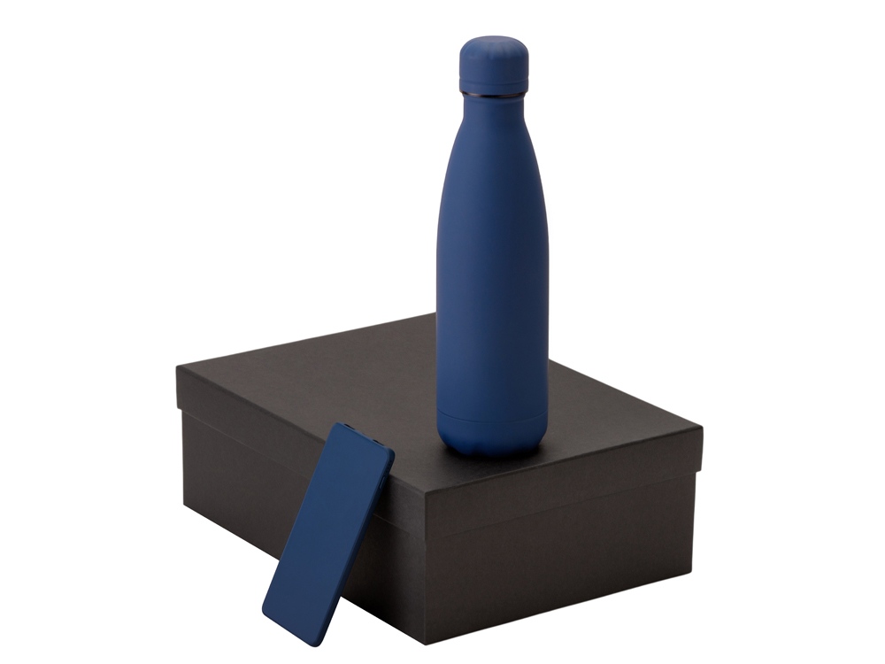 Подарочный набор с термобутылкой и повербанком С1, 5000 mAh, темно-синий-0