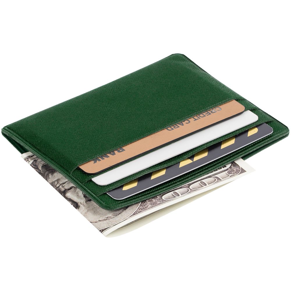 Чехол для карточек Devon, темно-зеленый-1