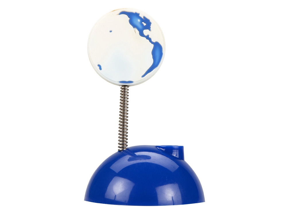 Подставка для визиток и ручки с держателем для бумаги Глобус, синий-4