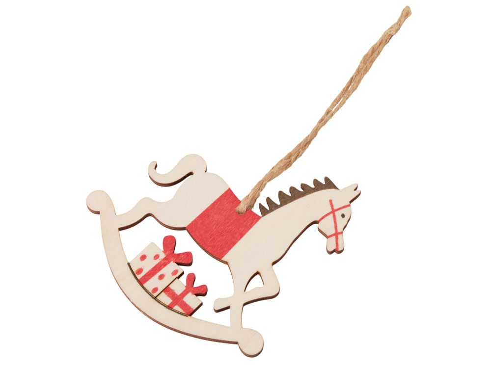Елочная подвеска - лошадка (печать с 2 сторон)-0
