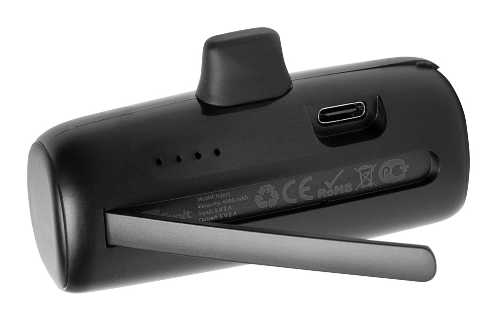 Внешний аккумулятор с разъёмом Type-C Inject, 4000 mAh, черный-5