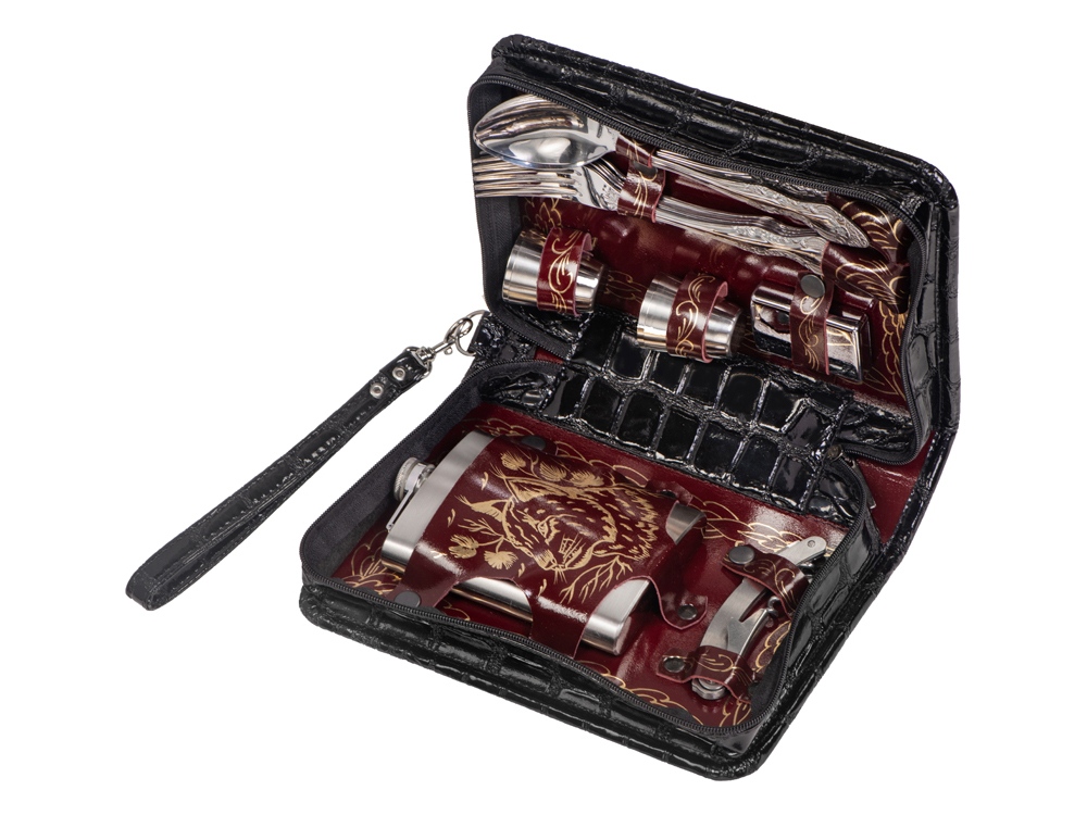 Набор Дорожный на 4 персоны в барсетке с худ. выжиганием-0