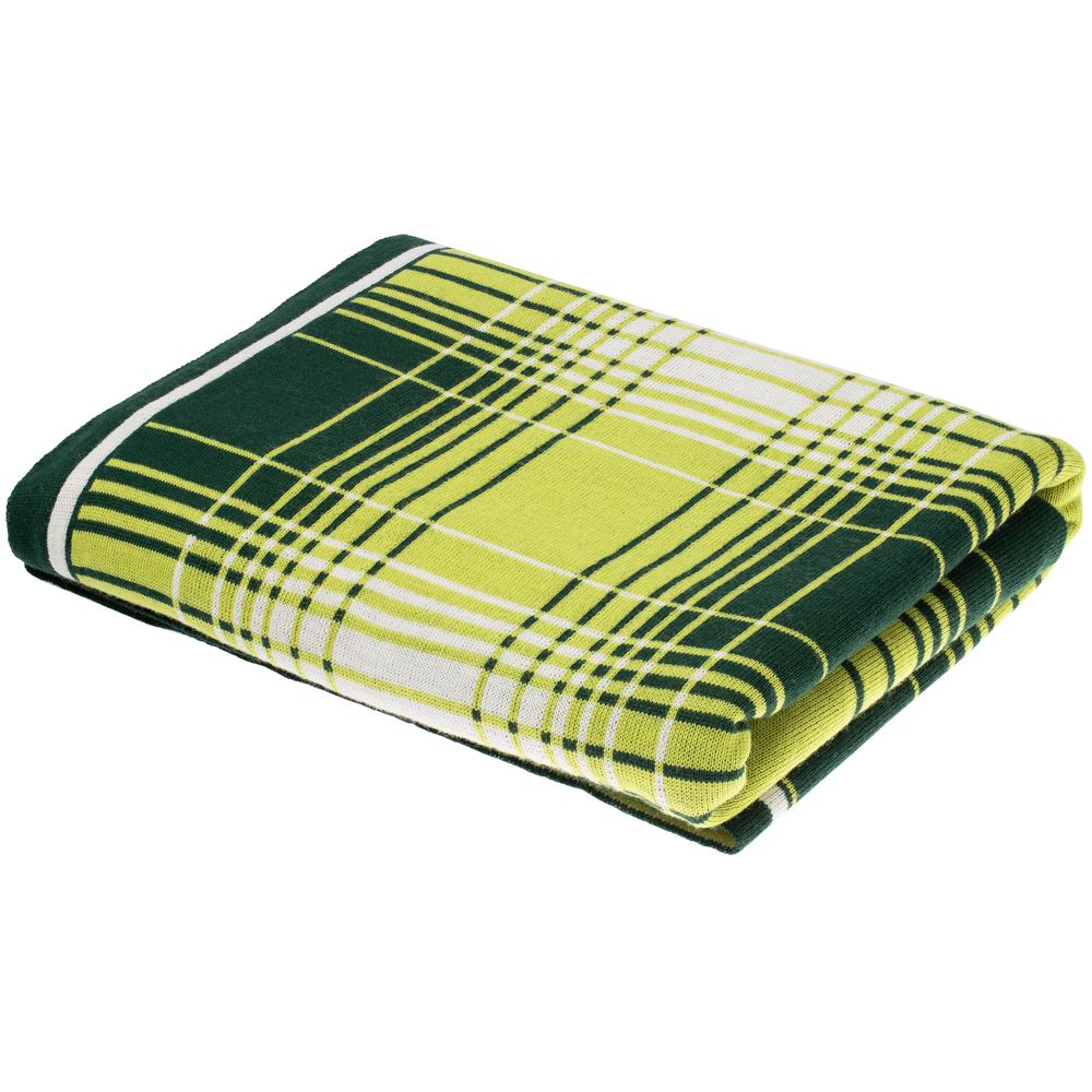 Плед Duotone, зеленый с белым-3