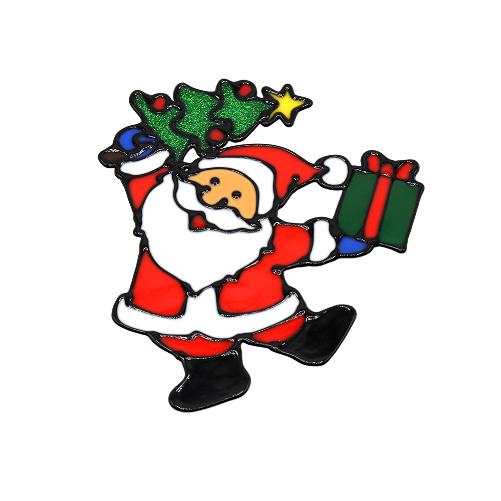 Наклейки на окна (пластиковые) (дед мороз 20*25), Мультиколор-0