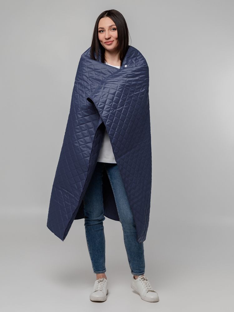 Плед-пончо для пикника SnapCoat, синий-4