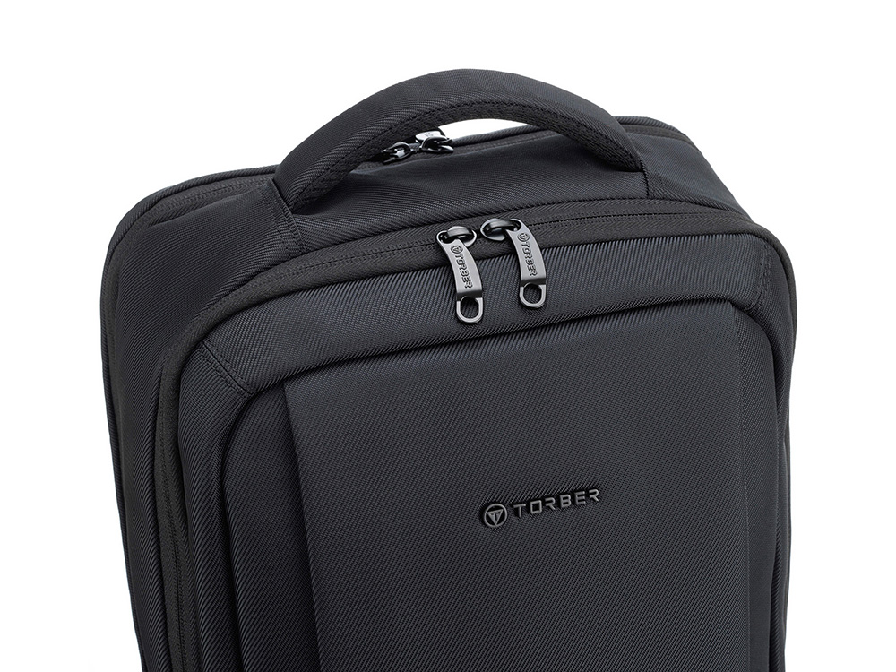 Рюкзак TORBER ВОЯЖ c отделением для ноутбука 17'', черный, полиэстер 900D, 31х17х44 см, 18 л-6