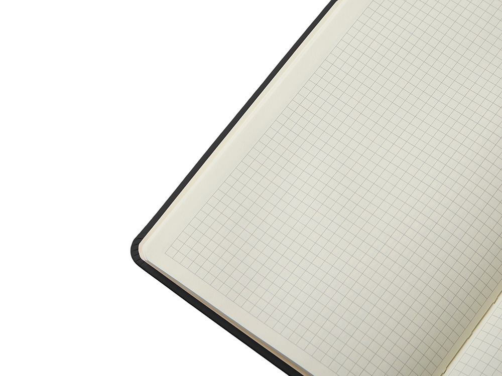 Блокнот в твердой обложке A5 Виспи в клетку, черный-4