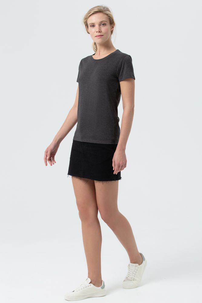 Футболка женская Regent Fit Women, черный меланж-3