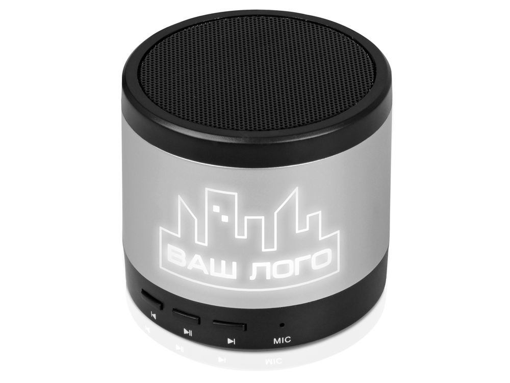 Портативная колонка Ring neon с белой подсветкой корпуса, серебристый-5