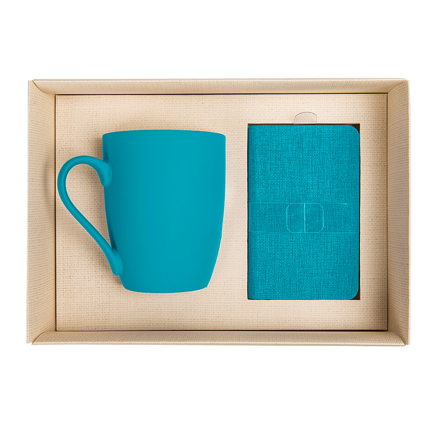 Набор подарочный PROVENCE-2: Универсальный аккумулятор(5000мАh) и кружка; голубой, шт, голубой, бежевый-0