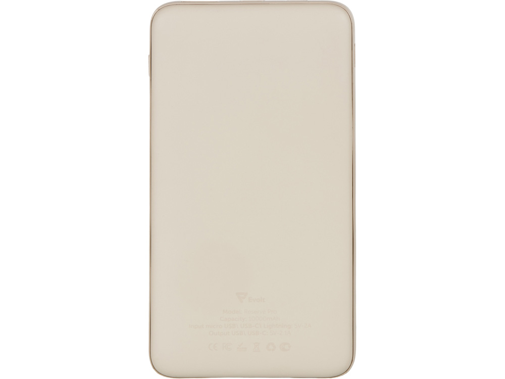 Внешний аккумулятор Reserve Pro, 10 000 mah, бежевый-3