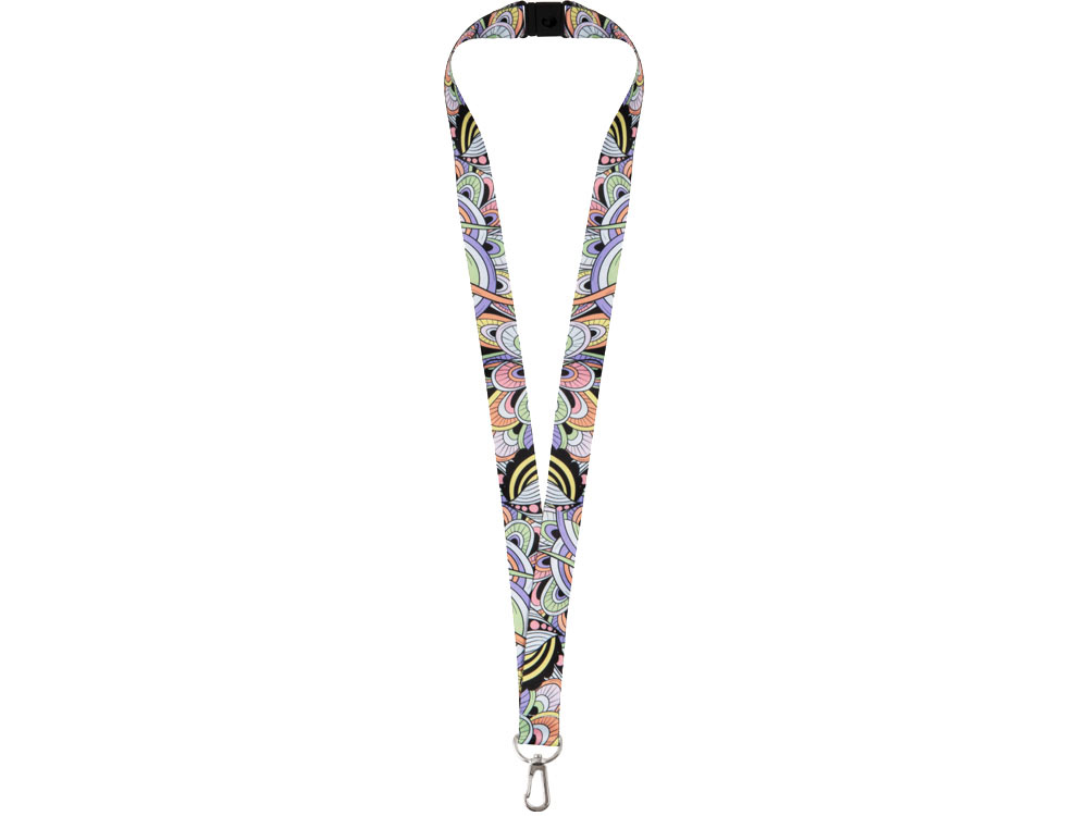 Ланъярд 2 см под сублимацию с карабином и замком обрыва, серебристый-2