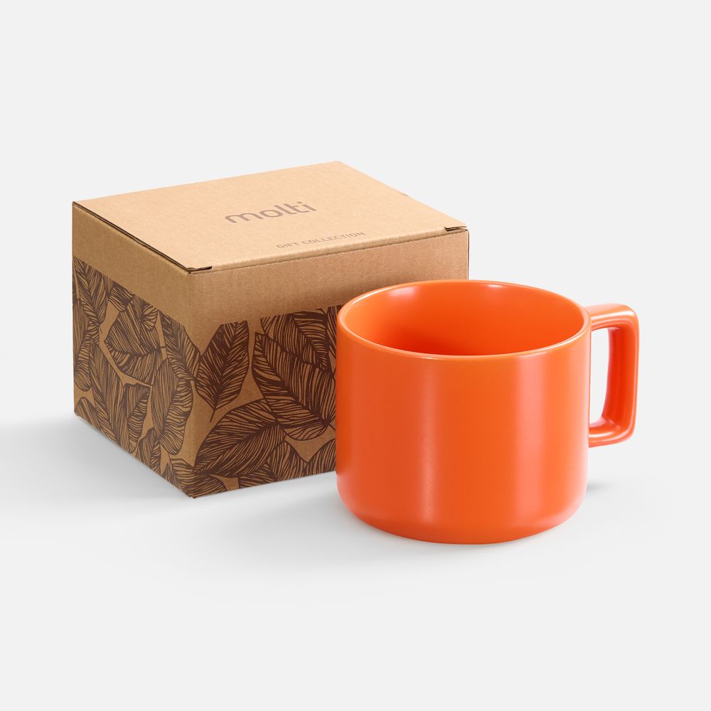 Чашка Jumbo в коробке матовая, оранжевая-0
