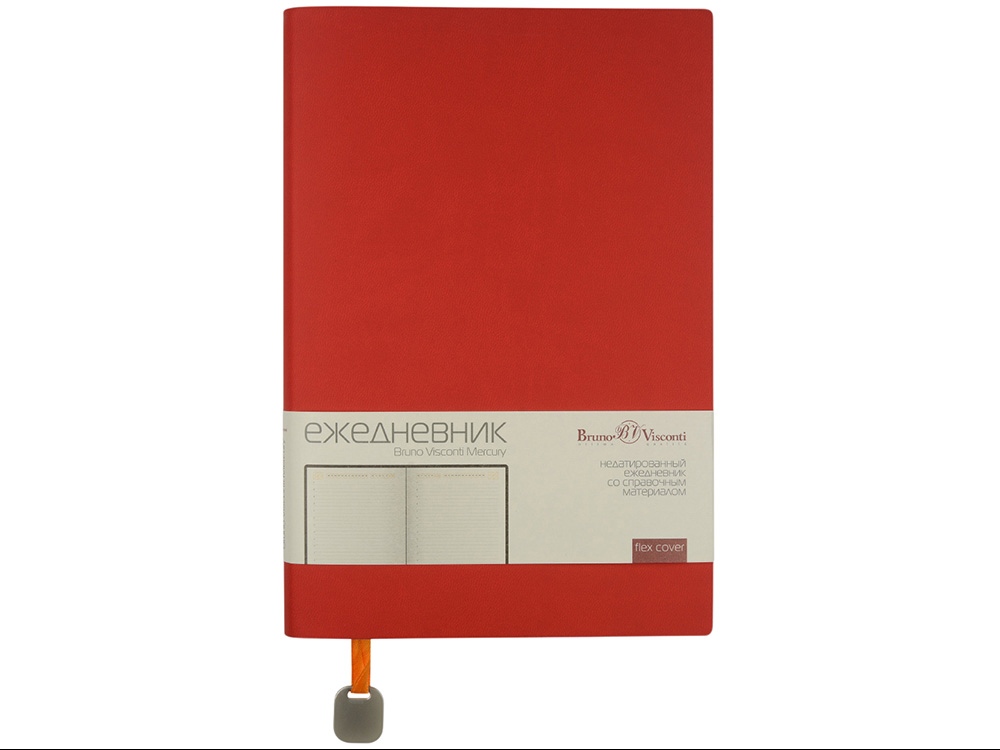 Ежедневник А5 недатированный Mercury, красный-2