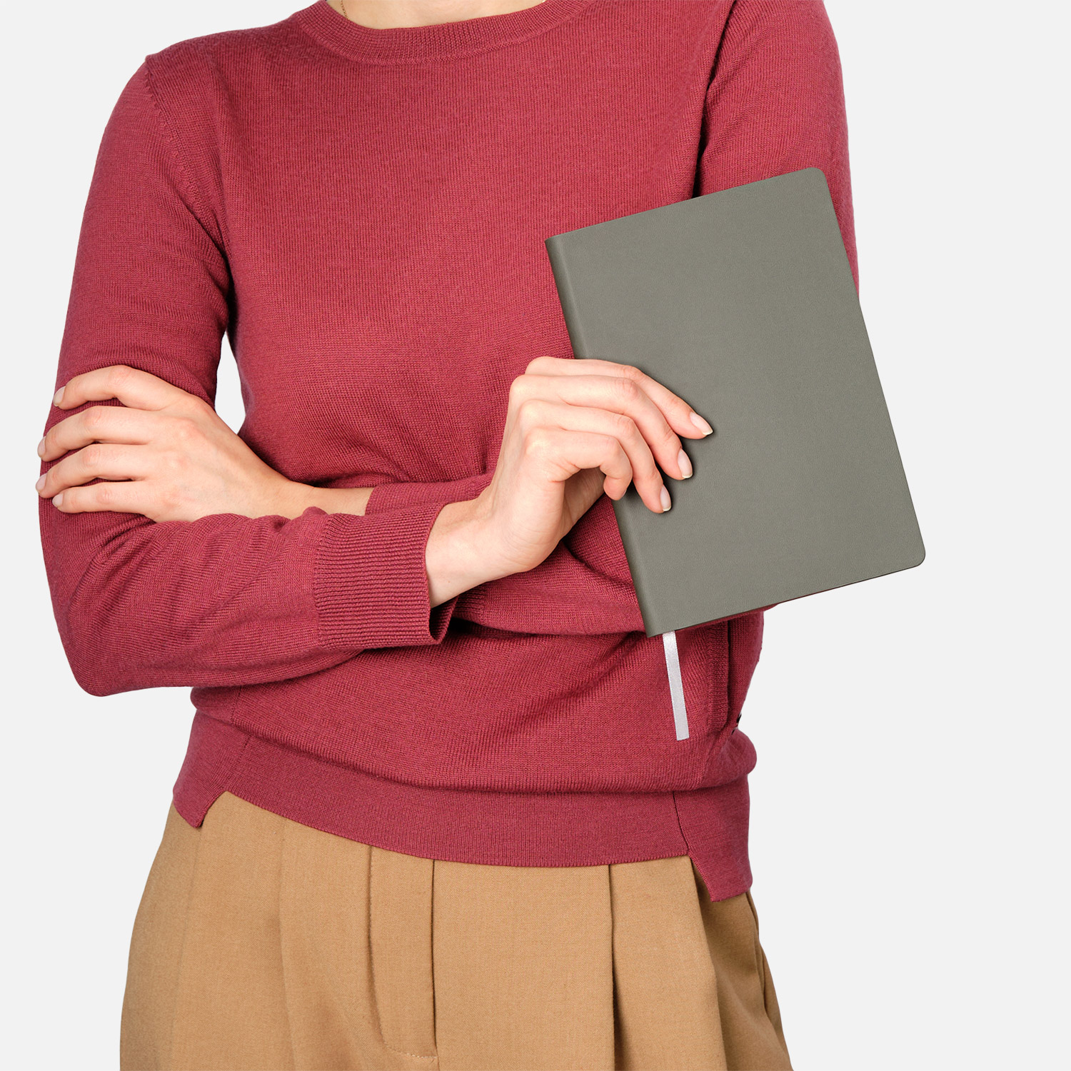 Ежедневник Latte soft touch недатированный, серый/красный-10