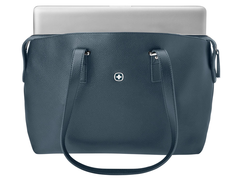 Сумка женская WENGER RosaElli с карманом для ноутбука 14, синяя, полиэстер, 37 x29x19 см-3