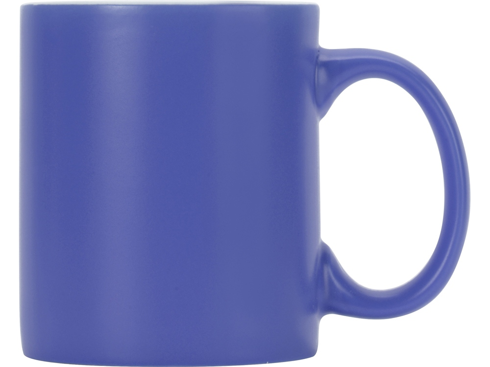Матовая кружка Марко базовой формы, цветная снаружи, белая внутри, синий-1