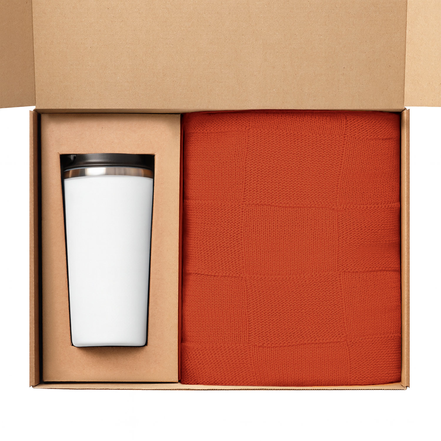 Подарочный набор Палермо, Селла (Palermo, Cella), оранжевый (плед, термокружка)-1