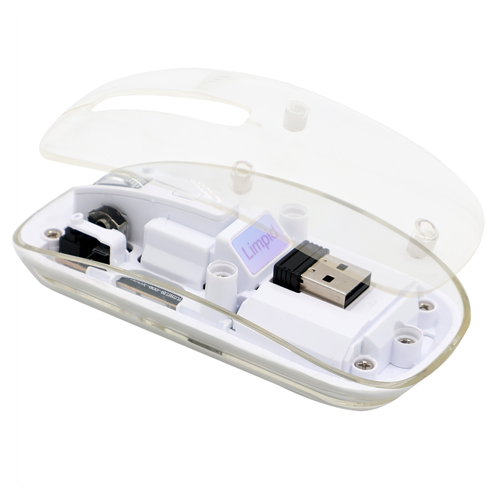 Мышь компьютерная беспроводная прозрачная Limpid, Белый-0