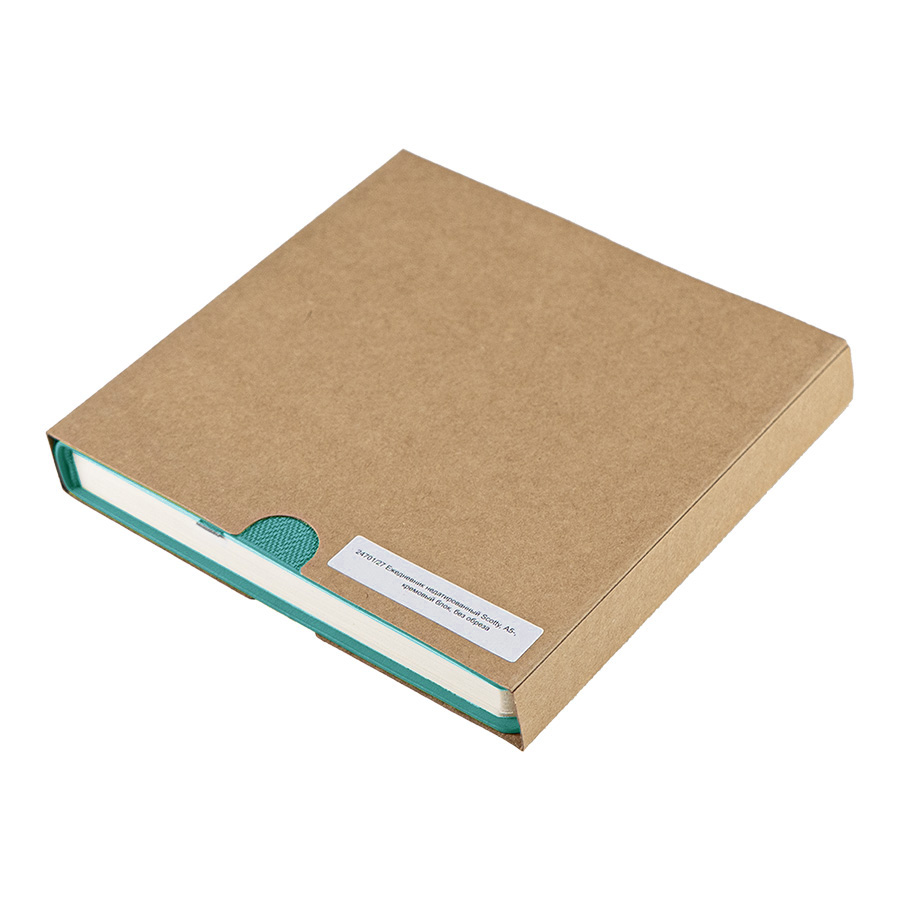 Ежедневник недатированный Scotty, А5-,  бирюзовый, кремовый блок, без обреза, бирюзовый-7