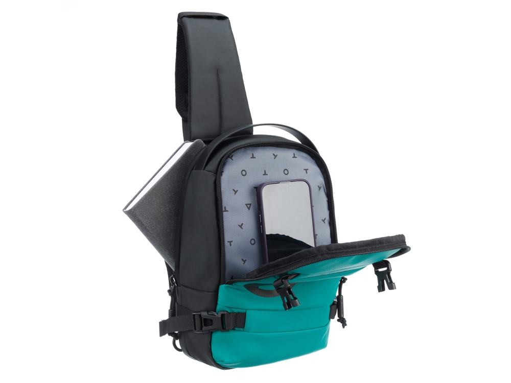 Рюкзак на одно плечо TORBER Xtreme, зелёный/чёрный, 20 х 8 х 31 см, 5л-4