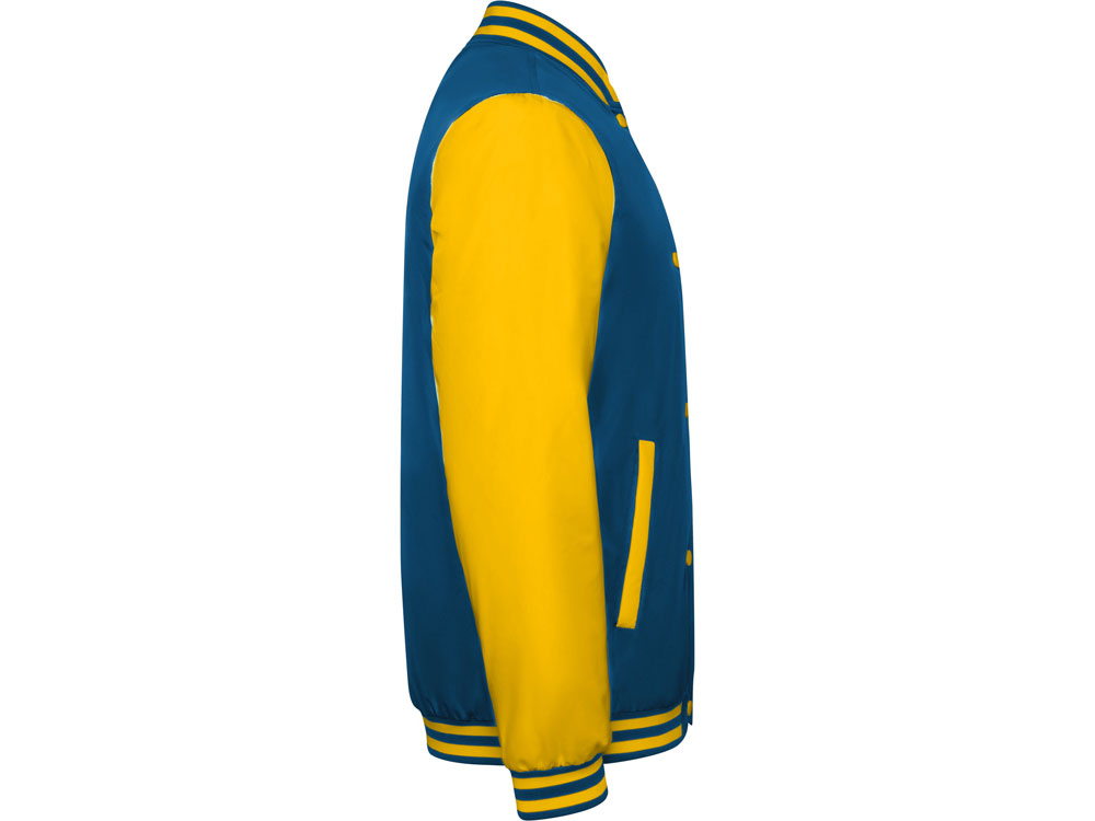 Бомбер утепленный California унисекс, кобальтовый/золотисто-желтый-3