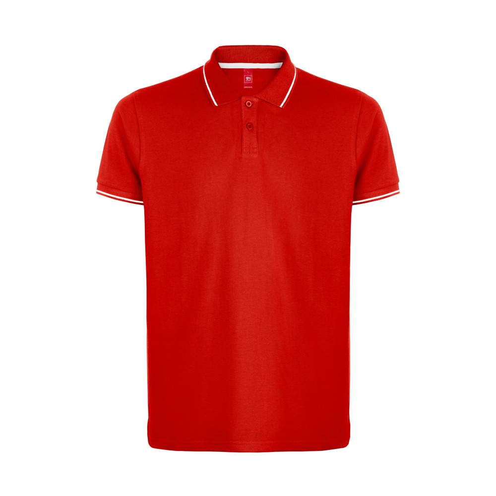 Рубашка-поло мужская SPECTRUM, короткий рукав 195, красный, белый-0