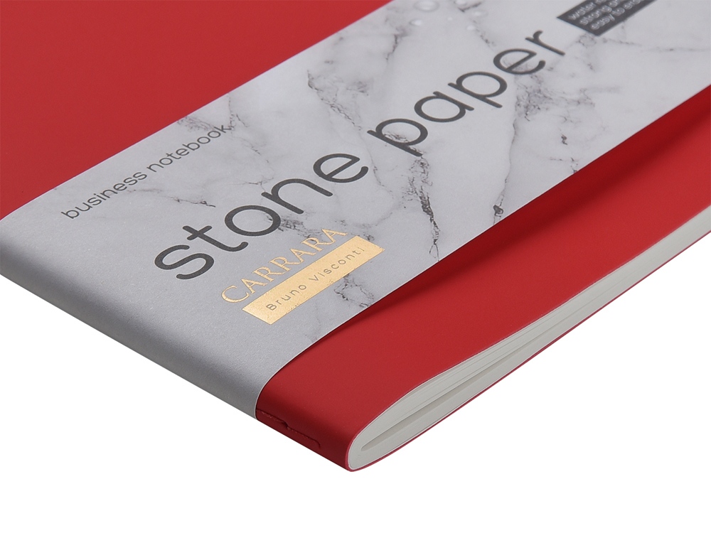 Тетрадь с каменной бумагой А5 Carrara 40 л., линейка, красный-4