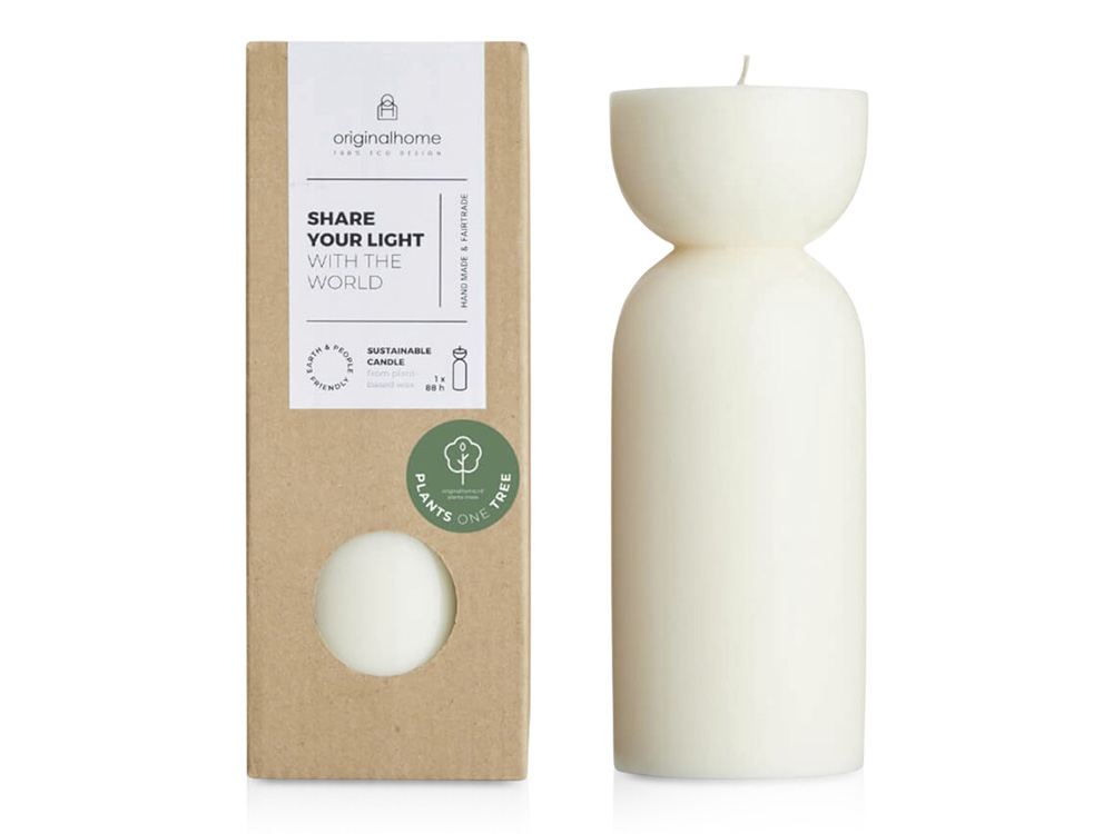 Originalhome органическая свеча - средняя - Белый-0