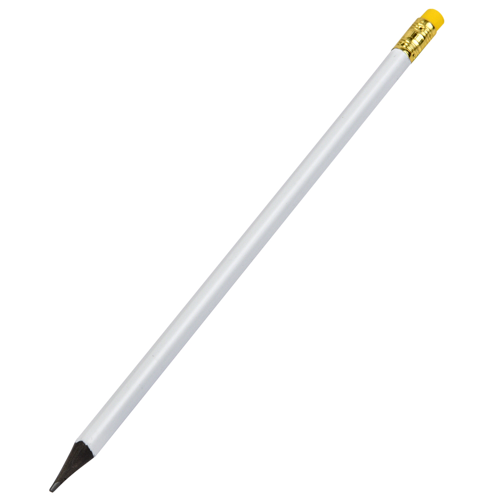 Карандаш из переработанного сырья Unicorn, Белый/Жёлтый-0