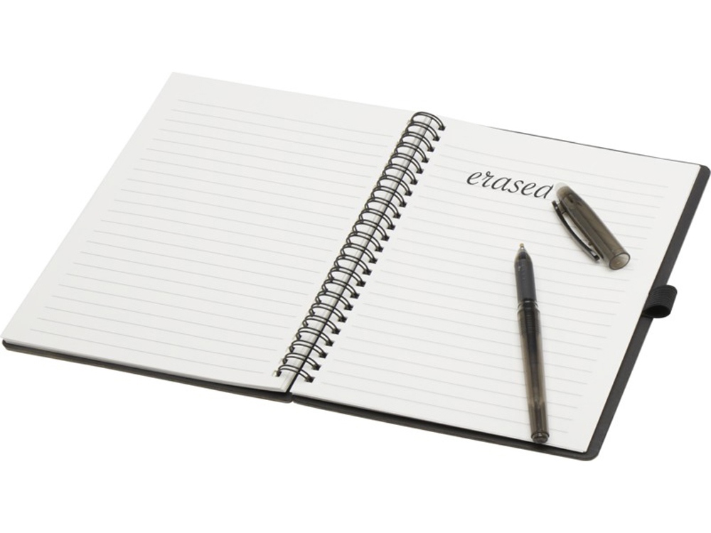 Slate многоразовый набор из блокнота в мягкой обложке и ручки - сплошной черный-5