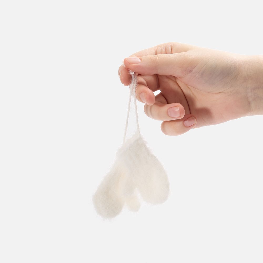 Подвеска на елку «Вьюжка», варежки, белая-2