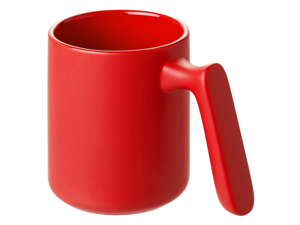 Кружка матовая с прямой ручкой Axio, 360 мл, красный-1