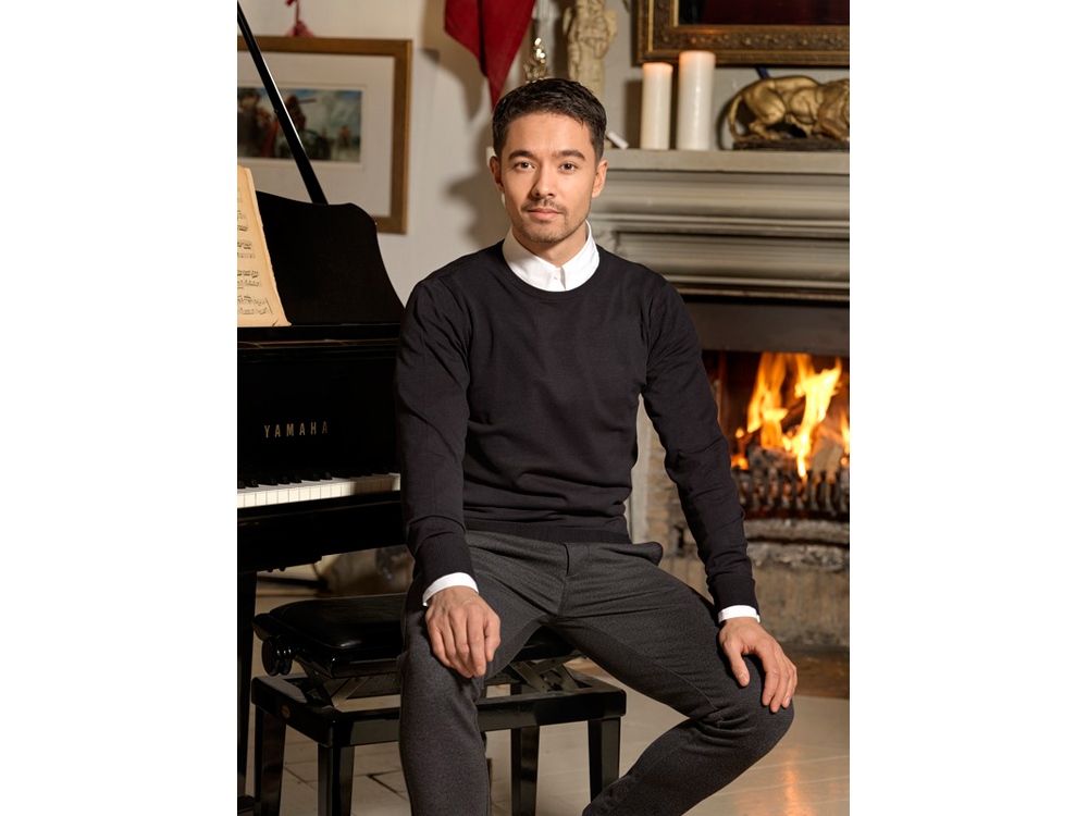 Мужской пуловер Merrit с круглым вырезом, черный-3