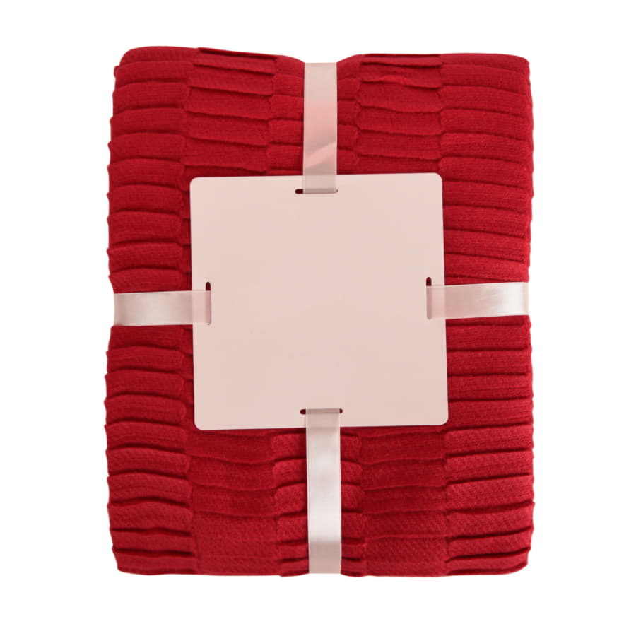 Плед WAVE, 130х150 см, акрил 180гр/м2, ярко-красный-2