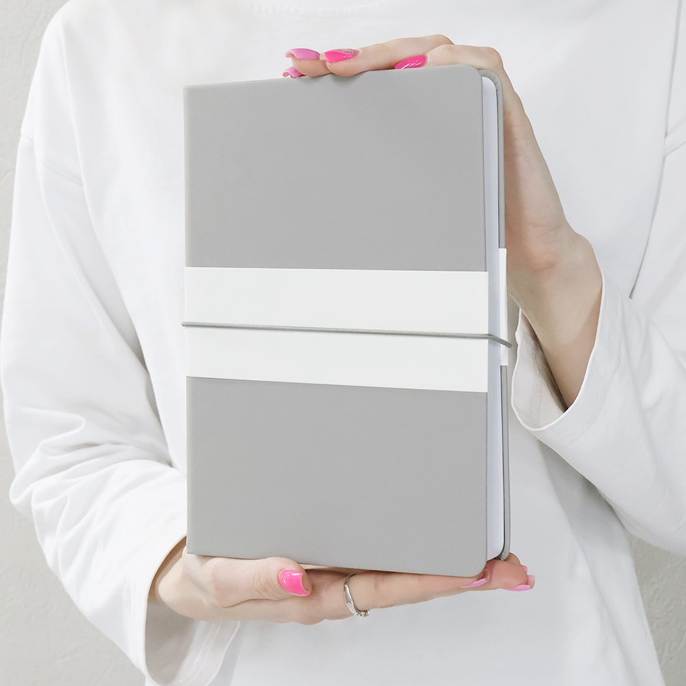 Блокнот A5 Veles в твёрдом переплёте, Серый цемент-4