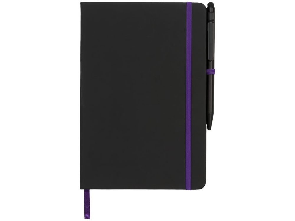 Блокнот Noir Edge среднего размера, черный/пурпурный-1