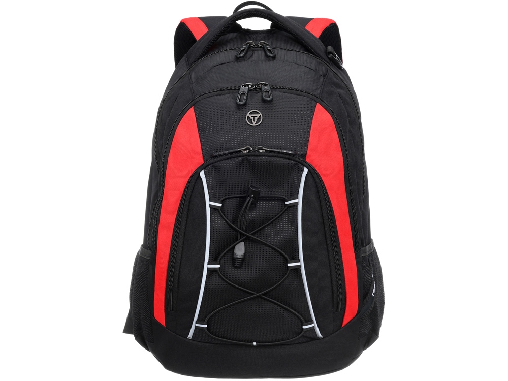 Рюкзак TORBER РАКЕТА с отделением для ноутбука 15, черный/красный, полиэстер, 33х19х45 см, 28 л-0