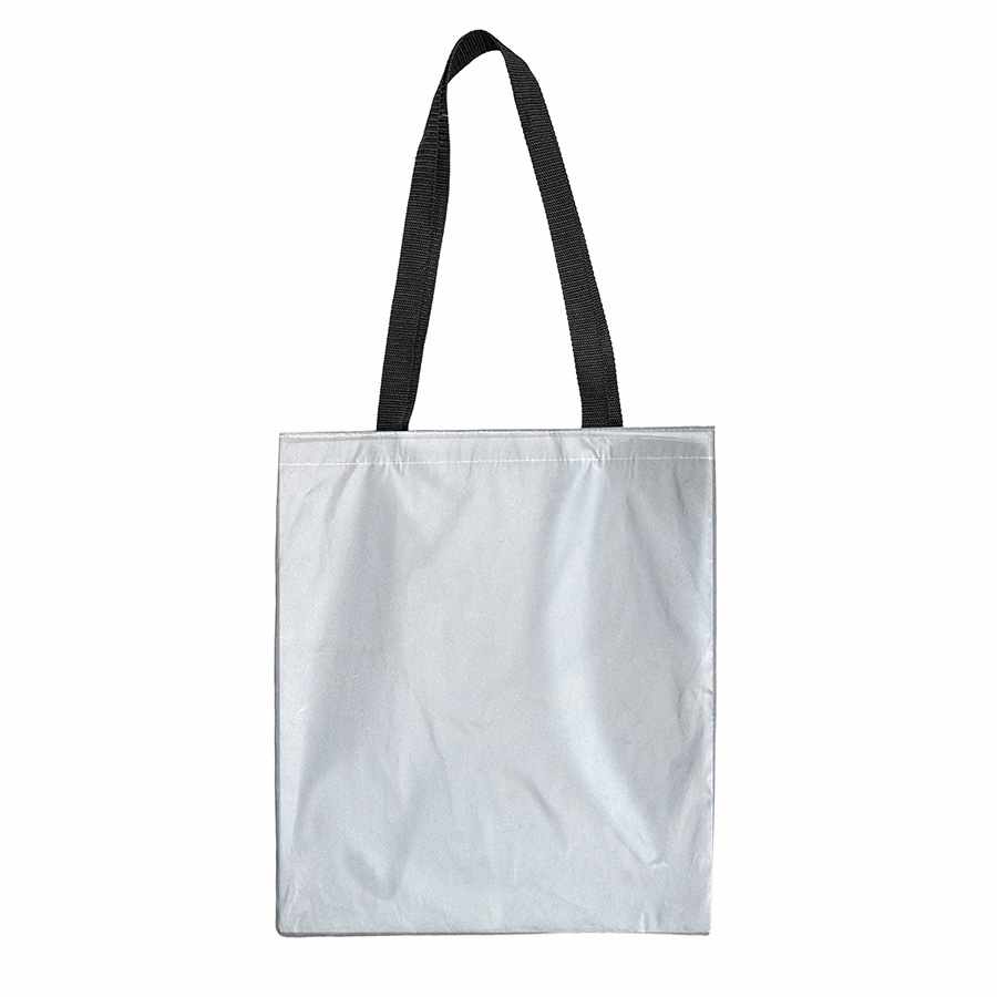 Сумка для покупок из полиэстера "Reflect"; светоотражающий серый; 38х42 см, длина ручек 70 см., серый-0