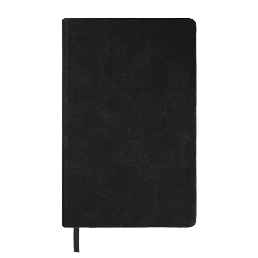 Ежедневник недатированный Muse, черный, формат А5, с оранжевой декоративной полосой, блок в линейку, черный, оранжевый-1