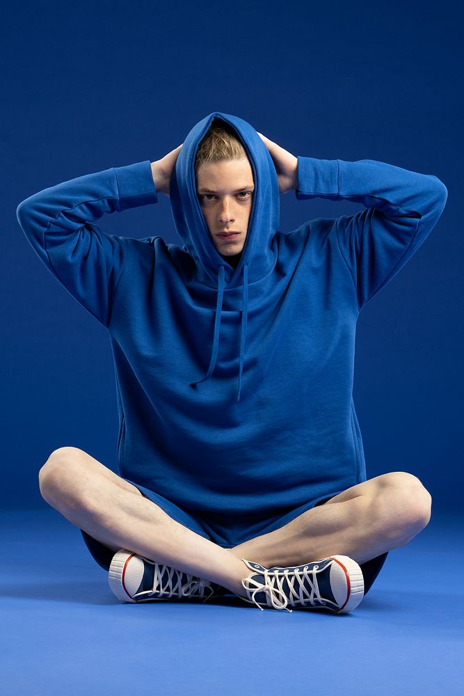 Худи унисекс H2, синее-1