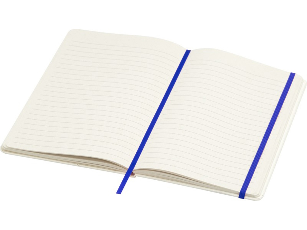 Bass блокнот формата А5 из переработанных материалов, с линованными страницами - Ярко-синий-3