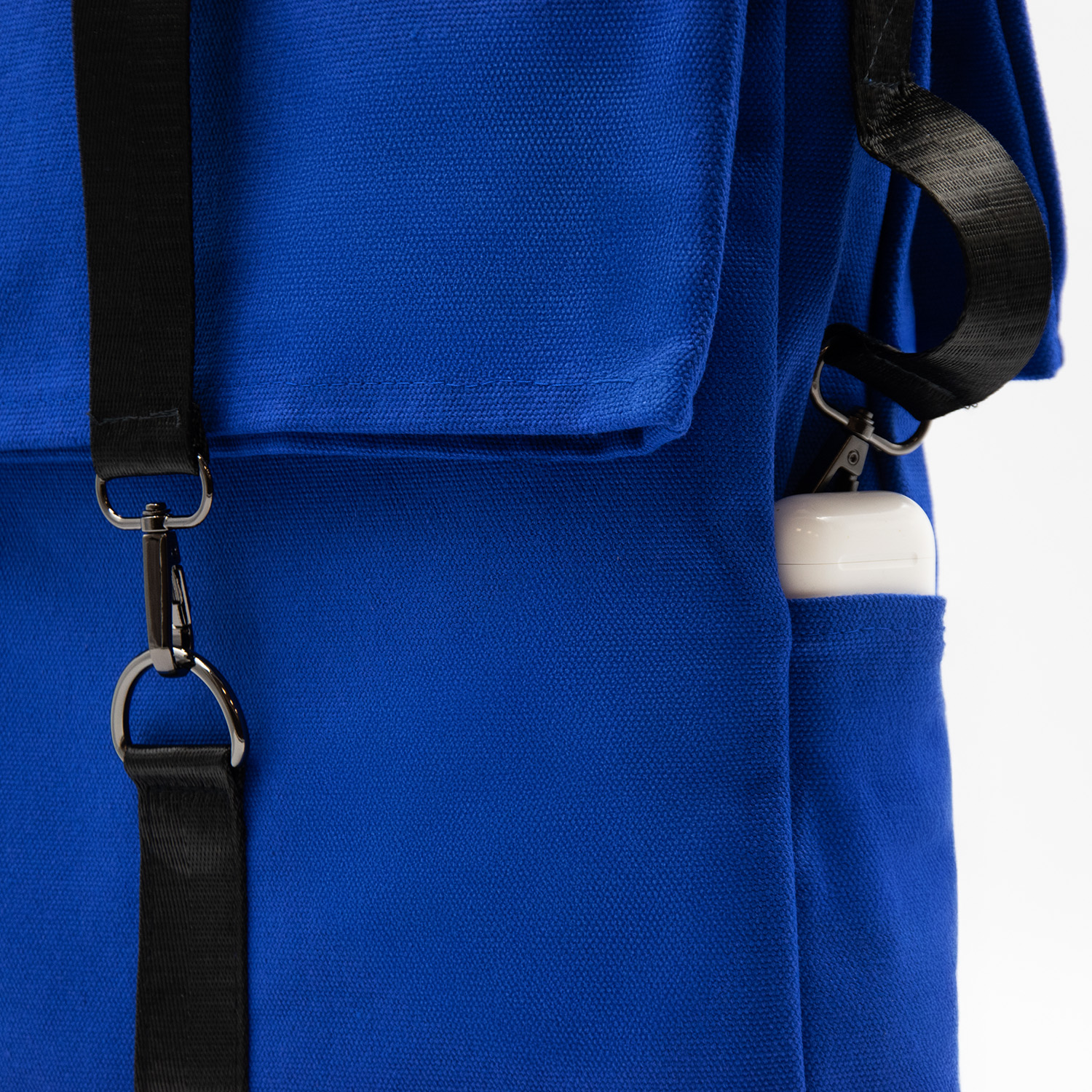 Шоппер Superbag Companion, с тремя отделениями, боковым креплением (карабин) и карманом (синий с черным)-6